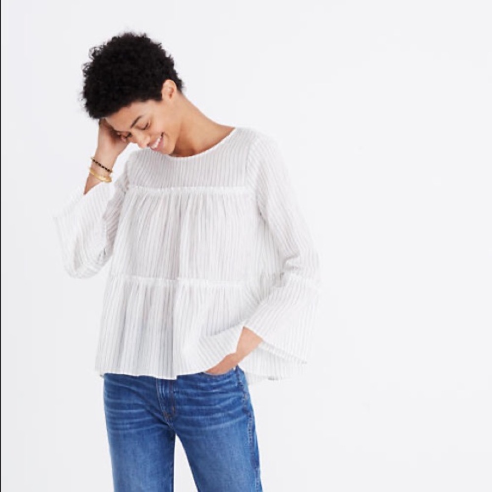 Madewell Tiered Loose Blouse Size L